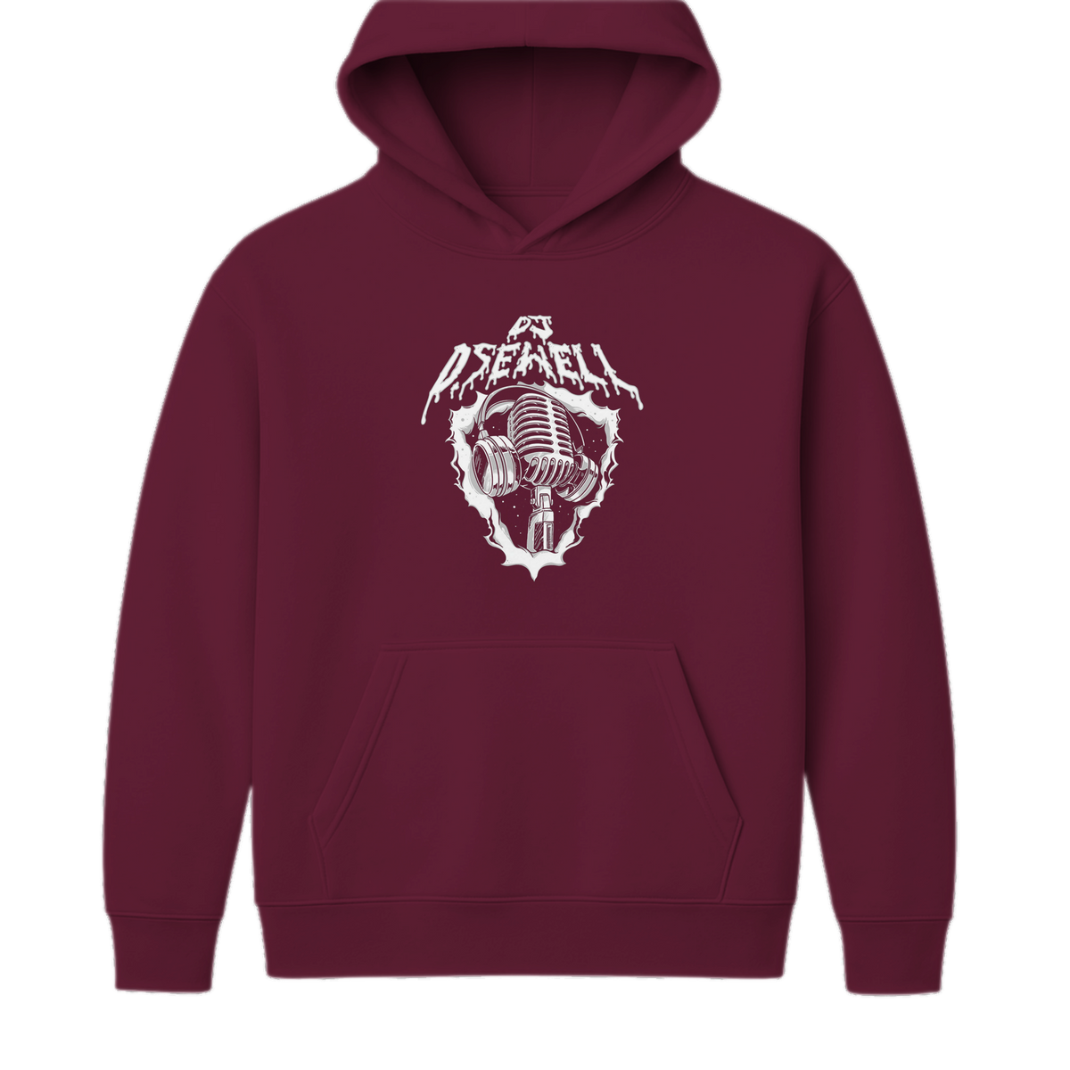 Maroon Mic Hoodie — mockup